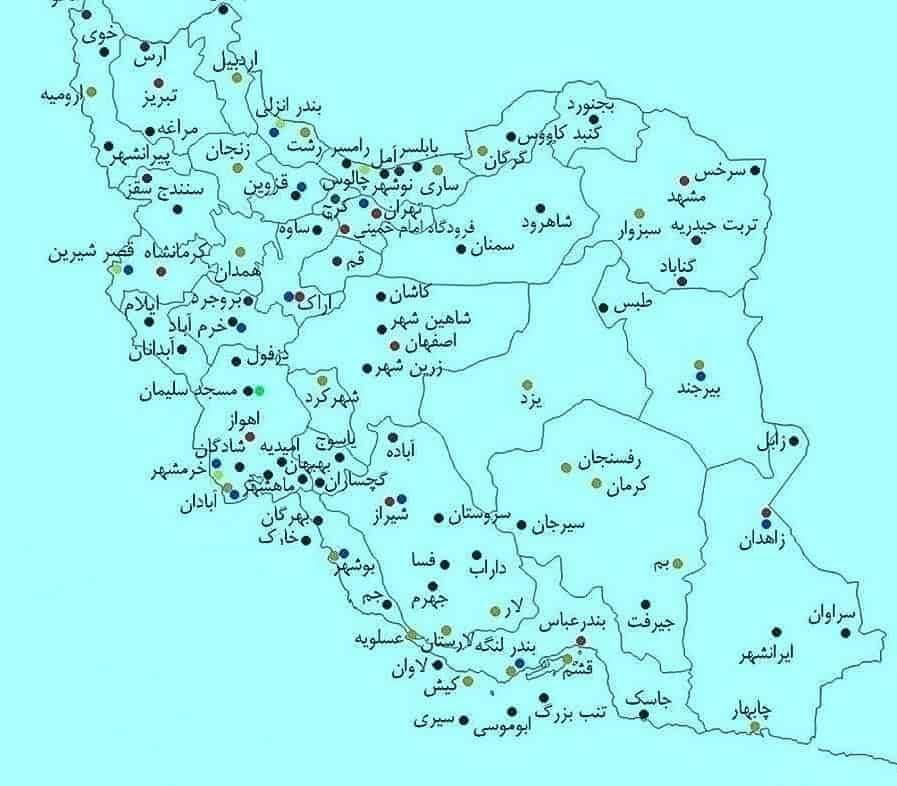 لیست شعب نمایندگی باربری استان تهران